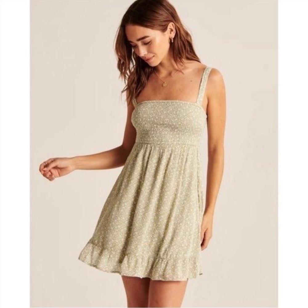 Abercrombie & Fitch Green Mini Dress with POCKETS